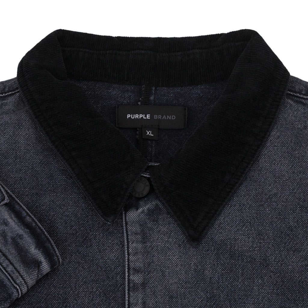 Dark Indigo Corduroy Detail Workwear Canvas Jacket