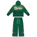 Vale Forever Green Tribal Graphic Zip Hoodie And Sweatpants Set