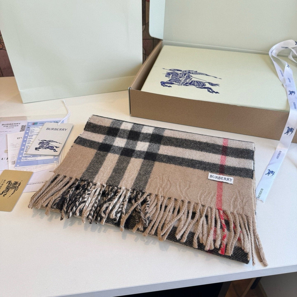 Burberry Reversible Check Monogram Scarf